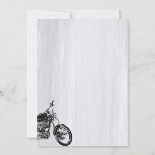 Invitation Mariage d'aventure moto simple moderne (Dos)