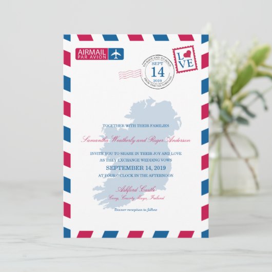 Invitation Mariage d'avion IRLANDE (Debout devant)