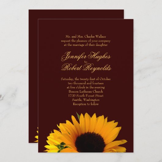 Invitation Mariage de automne (Devant / Derrière)