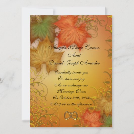 Invitation mariage de automne (Devant)