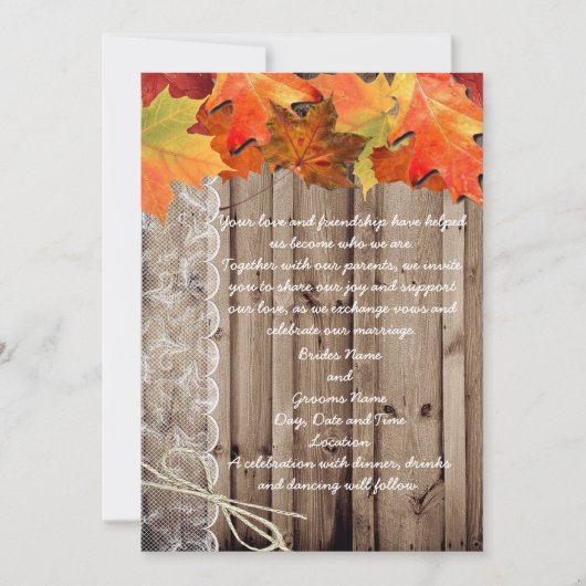 invitation mariage de automne (Devant)