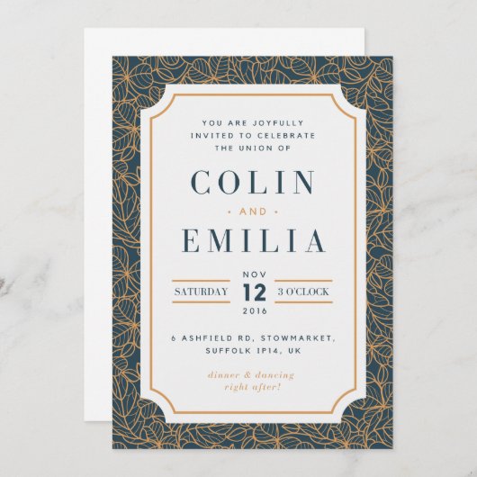 Invitation mariage de automne (Devant / Derrière)