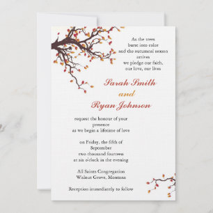Invitation Mariage de automne