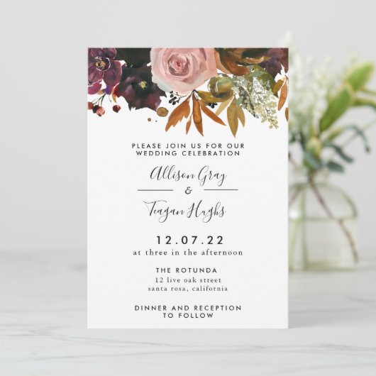 Invitation mariage de automne (Debout devant)