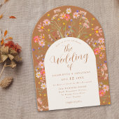 Invitation Mariage de automne Arch Fleur sauvage en terre cui