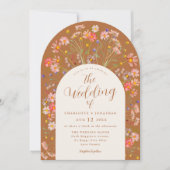 Invitation Mariage de automne Arch Fleur sauvage en terre cui (Devant)