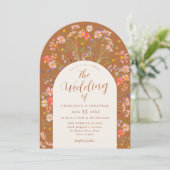 Invitation Mariage de automne Arch Fleur sauvage en terre cui (Debout devant)