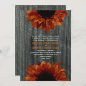 Invitation Mariage de automne Barnwood & Sunflower (Devant / Derrière)