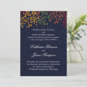 Invitation Mariage de automne bleu de la marine (Debout devant)