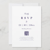 Invitation Mariage de automne bleu de la marine fleur sauvage (Dos)