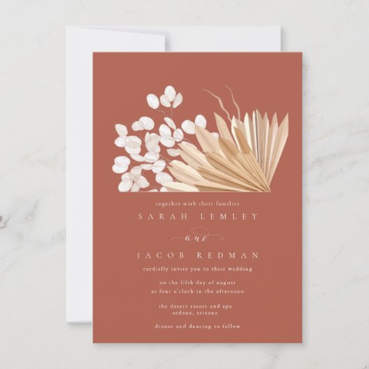 Invitation Mariage de automne Boho rouille (Devant)