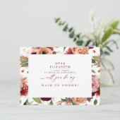Invitation Mariage de automne Bridesmaid Maid of Honor Propos (Debout devant)