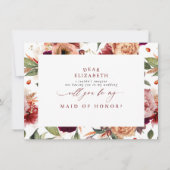 Invitation Mariage de automne Bridesmaid Maid of Honor Propos (Devant)