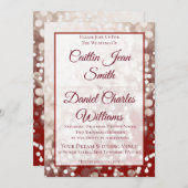 Invitation mariage de automne - Champagne et Rouge (Devant / Derrière)