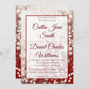 Invitation mariage de automne - Champagne et Rouge