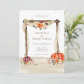 Invitation Mariage de automne Citrouille Boho (Debout devant)
