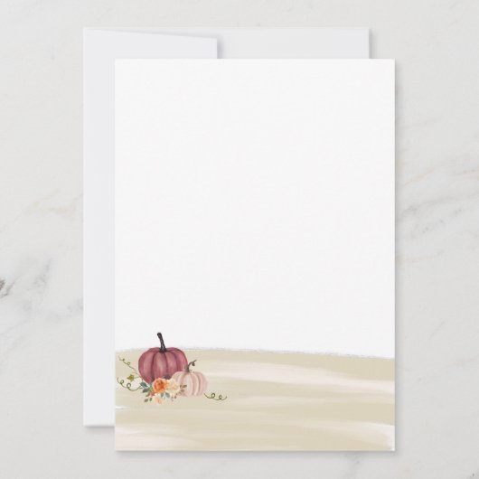 Invitation Mariage de automne Citrouille Boho (Dos)