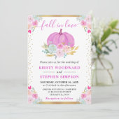 Invitation Mariage de automne Citrouille rose (Debout devant)