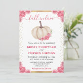 Invitation Mariage de automne Citrouille rose et blanc (Debout devant)