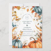 Invitation Mariage de automne Citrouille rustique (Devant)
