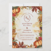 Invitation Mariage de automne Citrouille Rustique d'automne (Devant)
