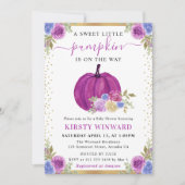 Invitation Mariage de automne Citrouille violet et bleu (Devant)