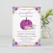 Invitation Mariage de automne Citrouille violet et bleu (Debout devant)
