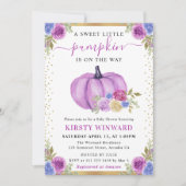 Invitation Mariage de automne Citrouille violet et bleu (Devant)
