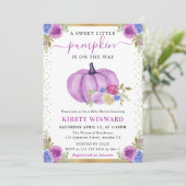 Invitation Mariage de automne Citrouille violet et bleu (Debout devant)