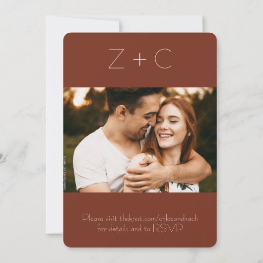 Invitation Mariage de automne couleur vin (Dos)