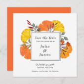Invitation Mariage de automne d'aquarelle Enregistrer le carr (Devant / Derrière)