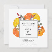 Invitation Mariage de automne d'aquarelle Enregistrer le carr (Devant)