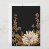 Invitation Mariage de automne d'aquarelle noire florale d'aut (Dos)