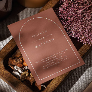 Invitation Mariage de automne d'arche en terre cuite profonde