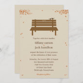 Invitation Mariage de automne de banc (Devant / Derrière)