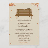 Invitation Mariage de automne de banc