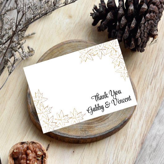 Invitation Mariage de automne de bord feuille d'érable Merci 