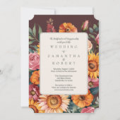 Invitation Mariage de automne de bordure floral gras (Devant)