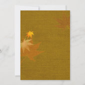 Invitation Mariage de automne de Burlap Rustique Feuille Mapl (Dos)