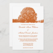 Invitation Mariage de automne de chêne orange (Devant / Derrière)