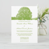 Invitation Mariage de automne de chêne vert (Debout devant)