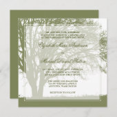 Invitation Mariage de automne de chêne vert olive (Devant / Derrière)