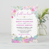 Invitation Mariage de automne de Citrouille de fleurs violet  (Debout devant)