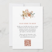 Invitation Mariage de automne de code QR Fleur sauvage rustiq (Dos)