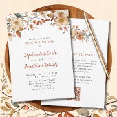 Invitation Mariage de automne de code QR Fleur sauvage rustiq