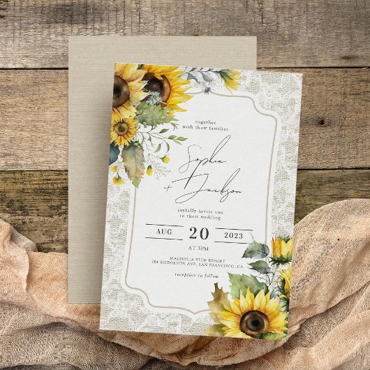 Invitation Mariage de automne de dentelle de Burlap rustique