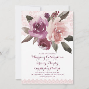 Invitation Mariage de automne de dentelle vintage rustique aq