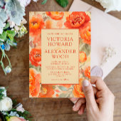 Invitation Mariage de automne de fleurs orange brûlées