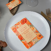 Invitation Mariage de automne de fleurs orange brûlées
