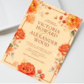 Invitation Mariage de automne de fleurs orange brûlées